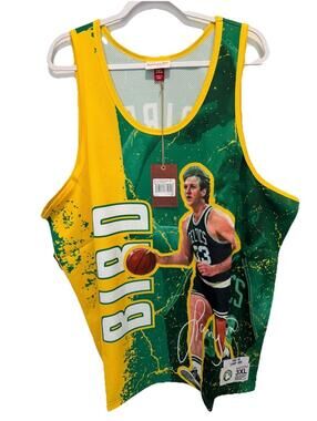 Men's Mitchell & Ness Larry Bird Kelly Green Boston Celtics 1985-86 Tank 3XL